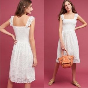 Anthropologie Maeve Anastasia white lace midi dress XS